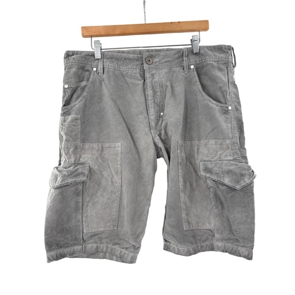 Jet Lag Other - Jet Lag Cargo Shorts Mens Grey Hand Dyed Corduroy Mixed Utility Tailor Made